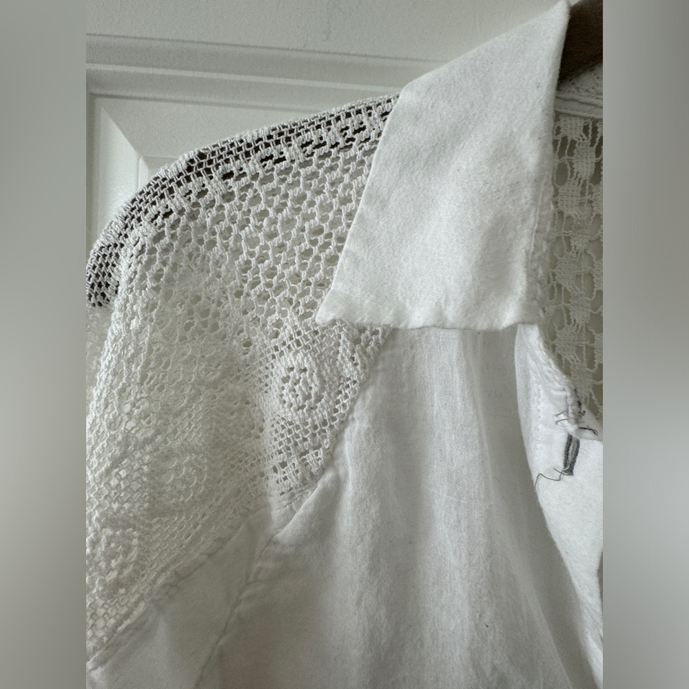 Anthropology Holding Horses Lace Long Sleeve Cotton Blend Shirt Size S - Picture 6 of 16